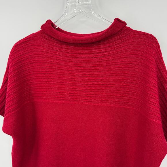 Elemente Clemente sweater S 100% virgin wool crop rolled collar rib knit top - Picture 4 of 9